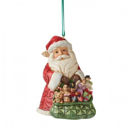 Jim Shore Heartwood Creek Worldwide Event Santa with Toy Sack Hanging Figurine 20th Anniversary piece