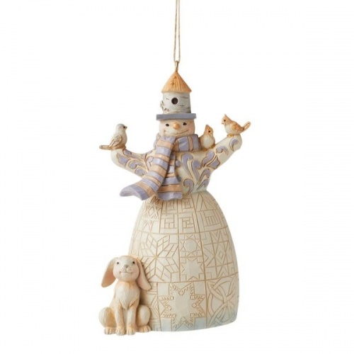 Jim Shore Heartwood Creek Snowman with Animals Hanging Ornament