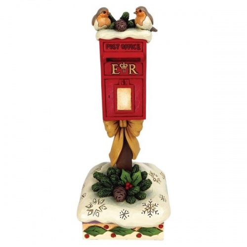 Jim Shore Heartwood Creek Robins on a Postbox Figurine