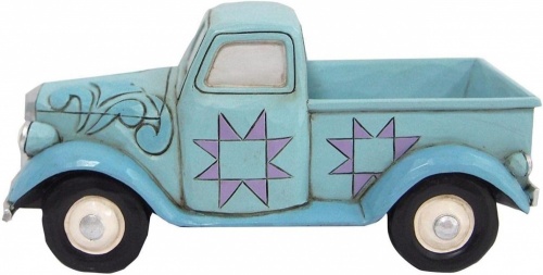 Jim Shore Blue Mini Pickup Truck Figurine Heartwood Creek