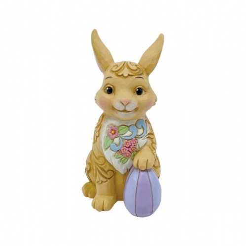 Jim Shore Heartwood Creek Easter Bunny with Floral Pattern Mini Figurine