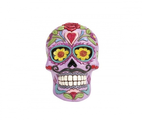 Jim Shore Purple Skull Colourful Calavera Figurine Heartwood Creek