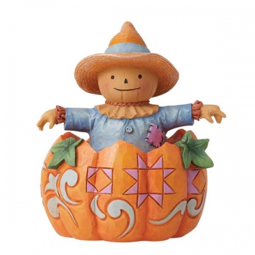 Jim Shore Harvest Pumpkin and Scarecrow Figurine Heartwood Creek