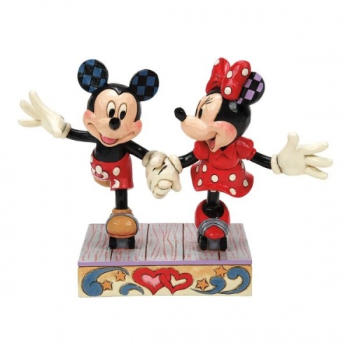 Disney Traditions Mickey and Minnie Mouse Roller Skating Figurine