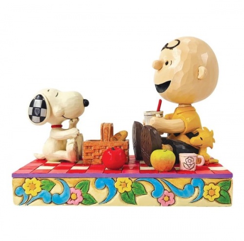 Jim Shore Peanuts Snoopy, Woodstock and Charlie Brown Picnic Figurine