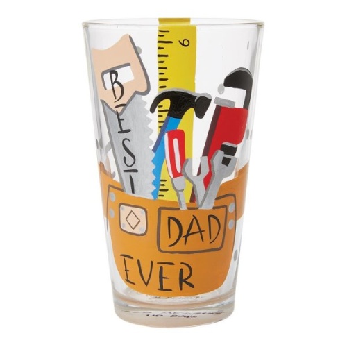 Lolita Best Dad Ever Beer Glass Hand Painted