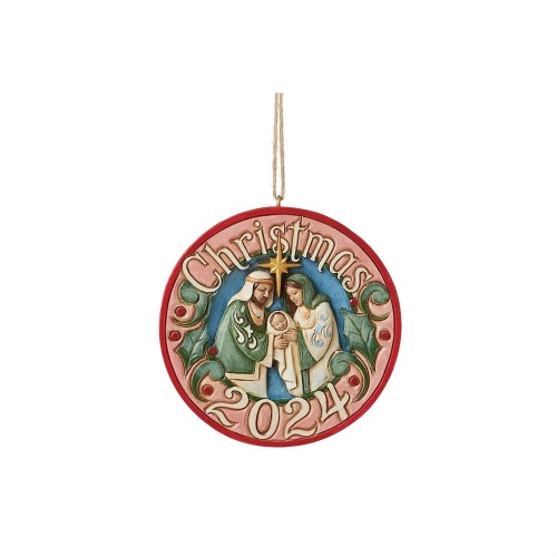 Jim Shore Heartwood Creek Holy Family Dated 2024 Annual Hanging Ornament