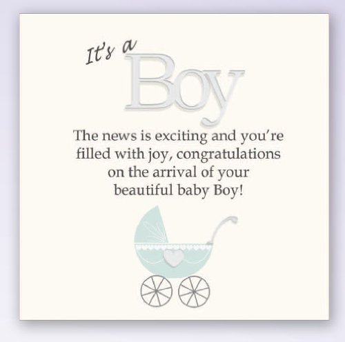 It's A Boy - New Baby Picture Block Wall Plaque