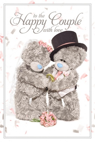 Me to You To the Happy Couple Wedding Day Card 3D Tatty Teddy