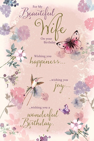 Beautiful Wife Happy Birthday Greeting Card