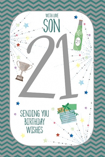 Son 21st Birthday Card - Greetings Card