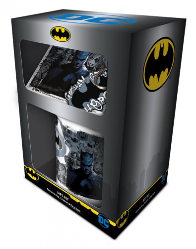 Batman Graffiti Hero Mug Coaster and Keyring Gift Set