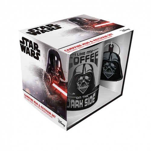 Disney Star Wars Like My Coffee on The Dark Side Mug and Keychain Set