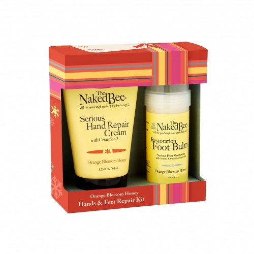 The Naked Bee Serious Restoration For Hands & Feet Gift Set Orange Blossom Honey Christmas Edition