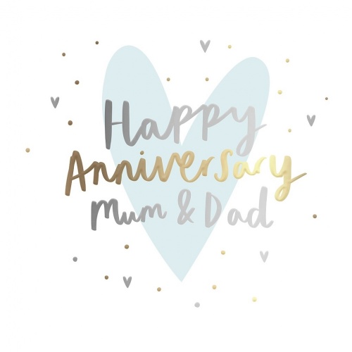 Happy Anniversary Mum & Dad Greeting Card - Wedding Anniversary