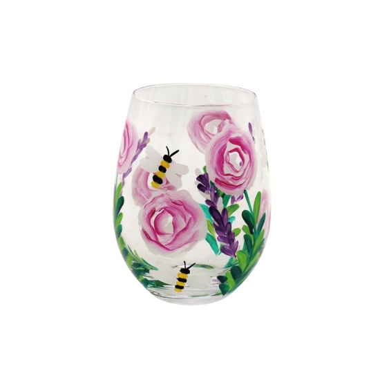 Bees and Flowers Large Stemless Gin & Tonic Cocktail Tumbler Glass Gift Boxed