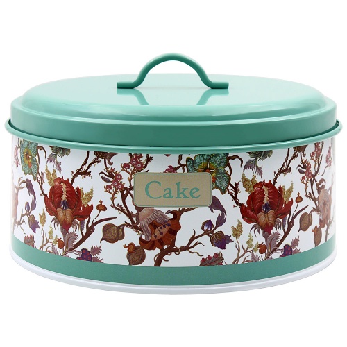 William Morris Anthina Floral Round Enamel Metal Cake Tin Baking Storage Container