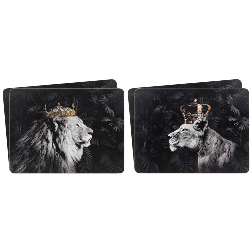 Lion King and Lioness Queen Set Of 4 Placemats