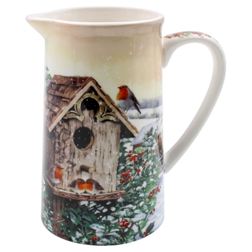 Christmas Robins Fine China Milk Jug - Gift Boxed