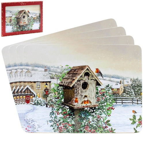 Christmas Robins Placemats Set of 4