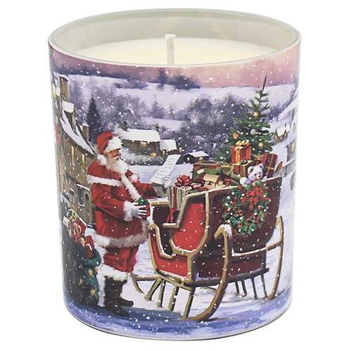 Santa Christmas Scented Candle Vanilla & Cinnamon Ceramic Candle Jar Gift Boxed