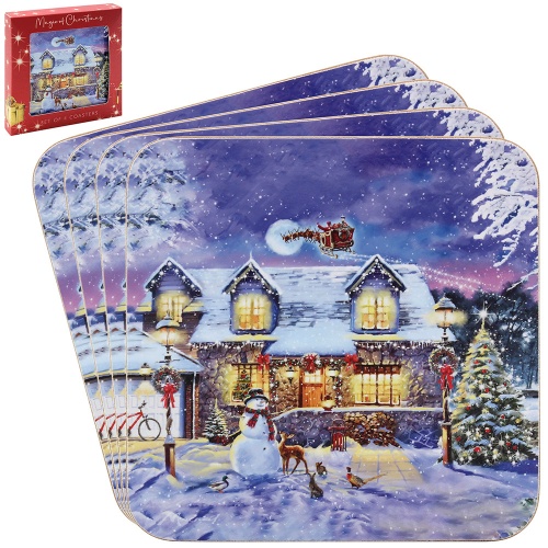 The Magic of Christmas Scene Coasters Set of 4 coasters