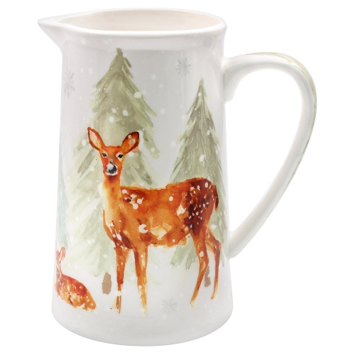 Christmas Forest Family Deer and Stag Fine China Milk Jug