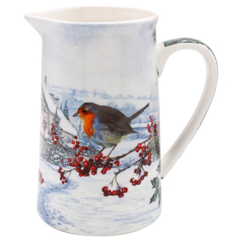 Christmas Robins Fine China Milk Jug Festive Robin Gift Boxed