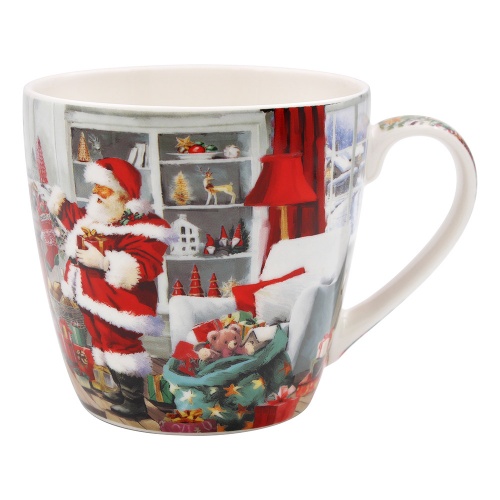 Santa  Christmas Breakfast Mug Cup Gift Boxed