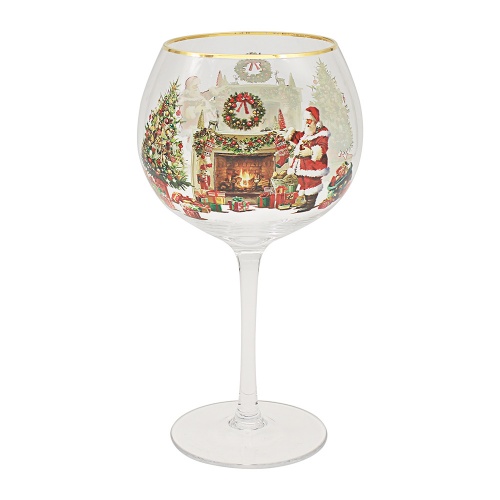 Santa Balloon Glass Gin and Tonic Festive Christmas Balloon Gin Copa Glass