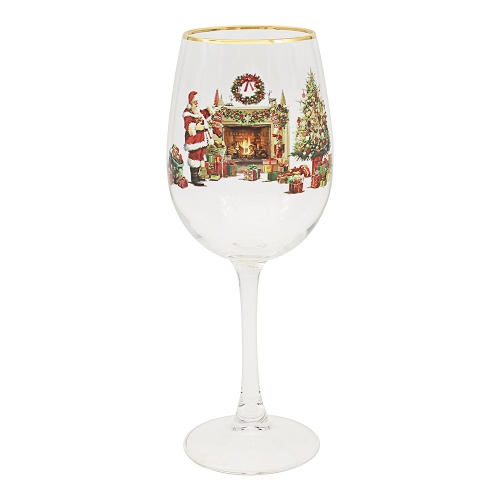 Santa Christmas Wine Glass Festive