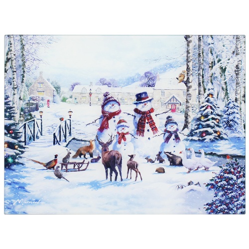 Magic of Christmas Glass Cutting Chopping Board Worktop Saver