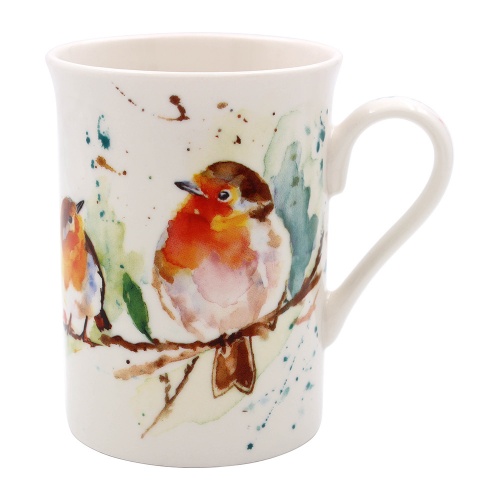 Winter Robins Christmas Fine China Mug - Gift Boxed