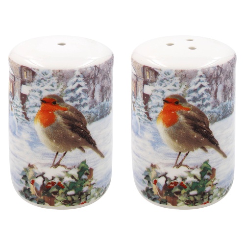 Christmas Robin Salt and Pepper Set Gift Boxed