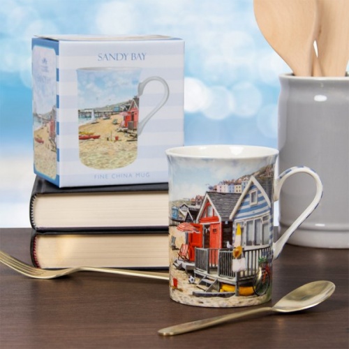 Sandy Bay Fine China Mug - Gift Boxed - Beach Seaside Nautical