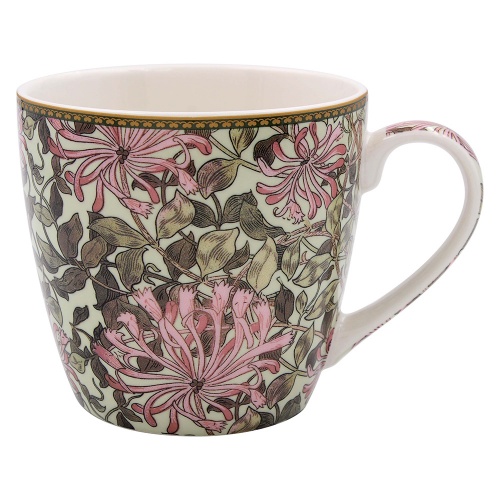 William Morris Honeysuckle Pink Breakfast Mug