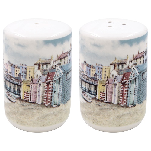 Sandy Bay Beach Nautical Seaside Ceramic Salt and Pepper Cruet Set