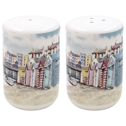 Sandy Bay Beach Nautical Seaside Ceramic Salt and Pepper Cruet Set