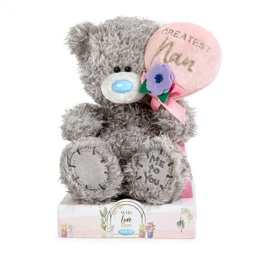 Me to You 15cm Greatest Nan Pink Heart Balloon Bear Tatty Teddy