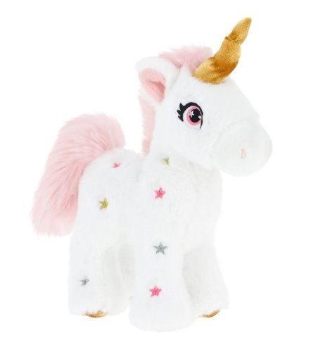 Keel Toys Keeleco White and Pink Standing Unicorn 16cm Soft Plush