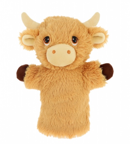 Keel Toys Keeleco Highland Cow Hand Puppet Plush Soft Toy