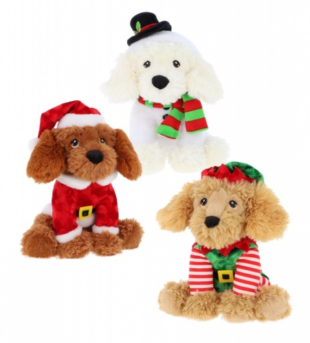 Keeleco Cockapoo in Christmas Outfit 20cm Soft Toy Keel Toys 3 assorted Designs