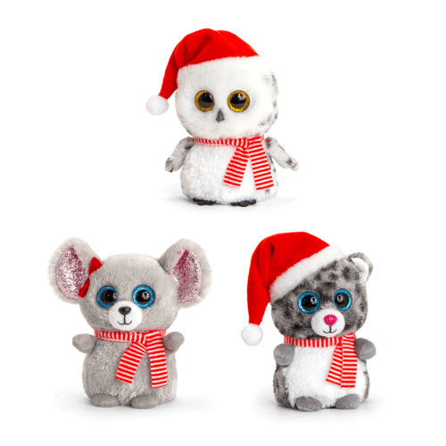 Keel Toys Mini Motsu Christmas 10cm Plush Beanie Soft Toy 12 designs - 1 x Random design selected
