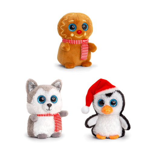 Keel Toys Mini Motsu Christmas 10cm Plush Beanie Soft Toy 12 designs - 1 x Random design selected