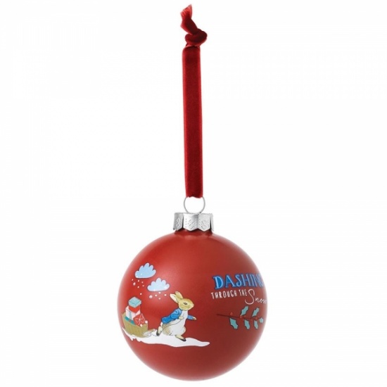 Beatrix Potter  Peter Rabbit Decorative Red Christmas Tree Bauble