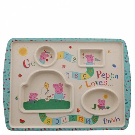 Peppa Pig Organic Bamboo Make Dinner Fun Game Plate