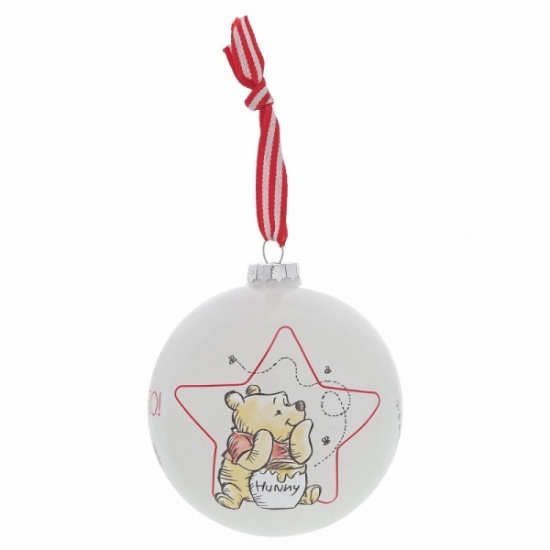 Winnie The Pooh Christmas Glass Bauble - Gift Boxed