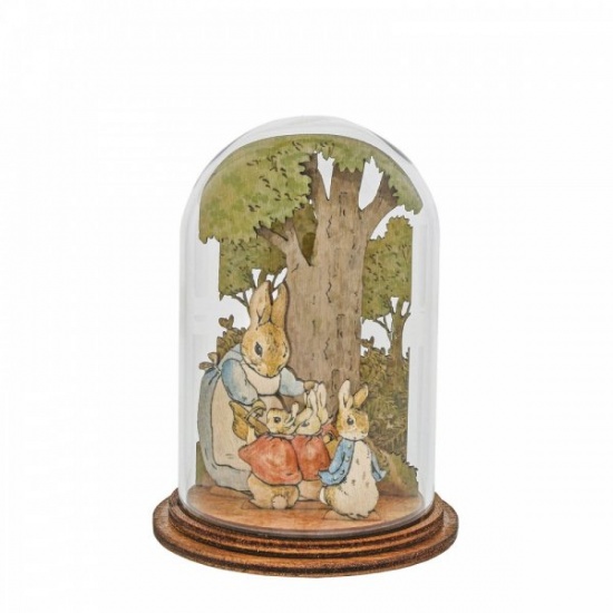 Beatrix Potter Mrs. Rabbit with Flopsy, Mopsy, Cotton Tail and Peter Eco-friendly Glass Dome Decoration