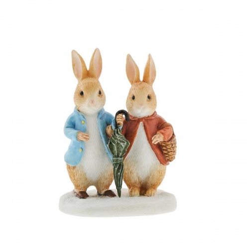 Beatrix Potter Peter Rabbit and Flopsy in Winter Figurine Ornament