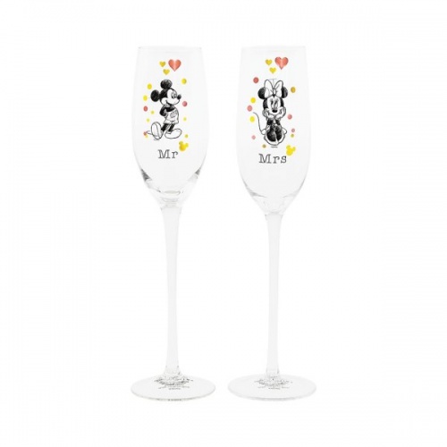 Disney Enchanting Mickey and Minnie Mouse Mr & Mrs Toasting Glasses